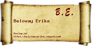 Belovay Erika névjegykártya